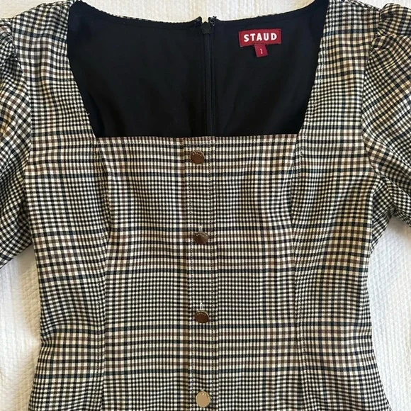 slim fit dress slacks Leighton Brown Plaid Midi Dress